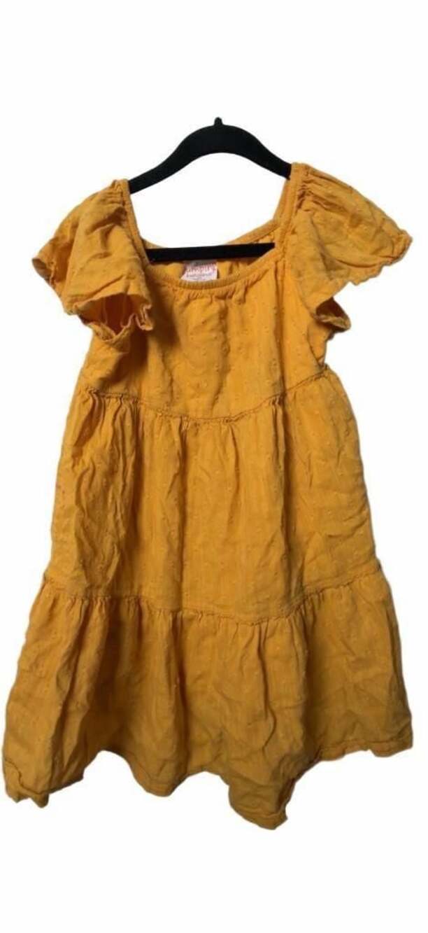 Jumping Beans Toddler Girl Yellow Square Neck Flutter Sleeve Dress 4T_K42